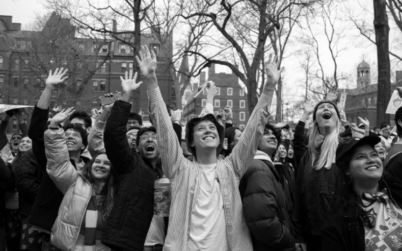 students in the yard